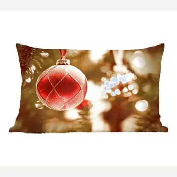 MuchoWow Рождество - Декоративные новогодние украшения на елке крупным планом - 50х30 см - Чехлы на диванные подушки - без наполнителя