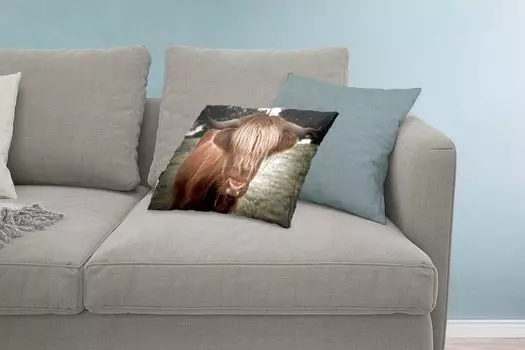 MuchoWow Scottish Highlanders - Хайлендский крупный рогатый скот с длинными рогами - 60x40 см - чехлы на подушки - декоративные чехлы на подушки - декоративные чехлы на подушки