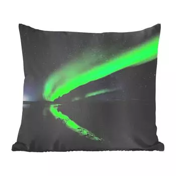 MuchoWow Северное сияние - Северное сияние над водой в Исландии - 50x50 см - наволочки - украшение - спальня