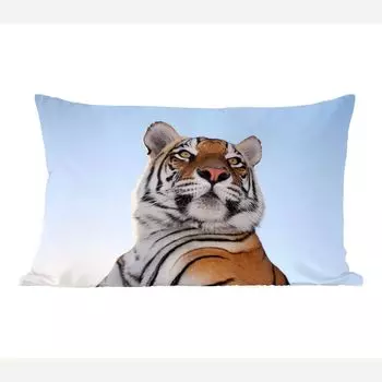 MuchoWow Tiger - Tough Tiger blue sky - 60x40 см - чехлы на подушки - чехлы декоративные - чехлы декоративные
