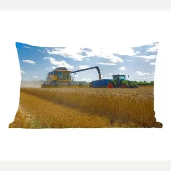 MuchoWow Трактор - Трактор с комбайном - 50x30 см - чехлы на диванные подушки - без наполнения