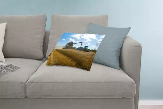 MuchoWow Трактор - Трактор с комбайном - 60х40 см - Чехлы на подушки - Чехлы декоративные - Чехлы декоративные