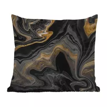 MuchoWow Уличная подушка - Мрамор - Акрил - Золото - Роскошь - Абстракция - 45x45 см - Устойчивость к атмосферным воздействиям - Подушка для отдыха - Чехлы для подушек - Декоративные чехлы для подушек - Декоративные чехлы для подушек, мультиколо...