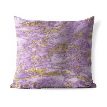 MuchoWow Уличная подушка - Мрамор - Блеск - Фиолетовый - Золото - 60x60 см - Устойчивость к атмосферным воздействиям - Подушка для отдыха - Чехлы для подушек - Декоративные чехлы для подушек - Декоративные чехлы для подушек, мультиколор