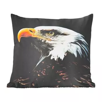 MuchoWow Животные - Профиль орла на черном фоне - 50x50 см - чехлы на подушки - украшение - спальня