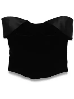 Mugler бархатный топ-корсет, черный
