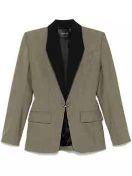 Mugler блейзер с металлическим декором, зеленый