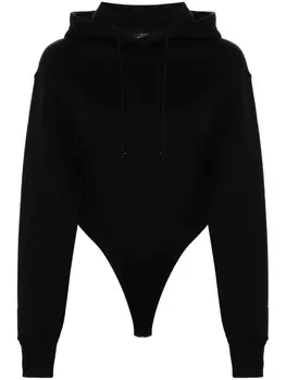 Mugler боди с капюшоном, черный