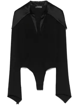 Mugler боди с шипами на воротнике, черный