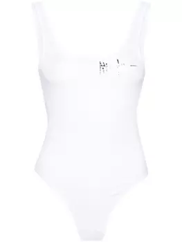 Mugler боди Signature с логотипом, белый