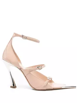 Mugler босоножки на каблуке, нейтральный цвет