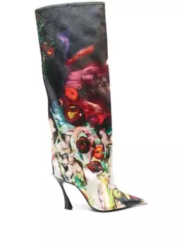 Mugler ботильоны x Ambera Wellmann 95mm Fang, нейтральный