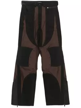 Mugler брюки-карго с панельным дизайном, черный