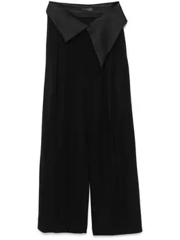 Mugler брюки-кушак с атласным принтом, черный