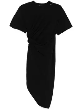 Mugler декорированное платье миди, черный