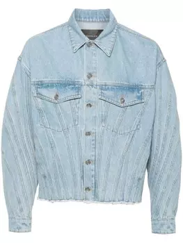 Mugler джинсовая куртка со вставками, синий