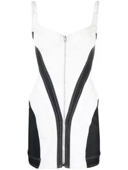 Mugler джинсовое платье мини с корсетом, белый