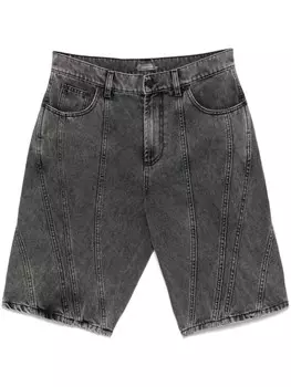 Mugler джинсовые шорты со швами, черный