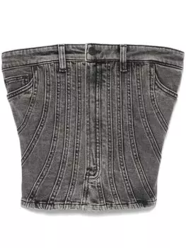 Mugler джинсовый топ-бюстье, черный