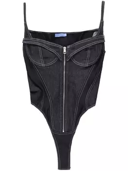 Mugler джинсовый топ-корсет, синий