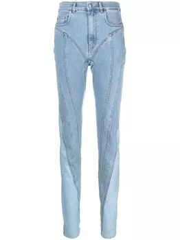 Mugler джинсы скинни Spiral средней посадки, синий