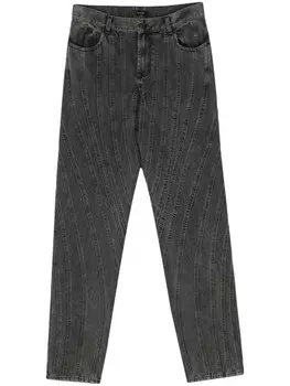 Mugler джинсы со вставками, черный