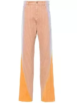 Mugler джинсы свободного кроя с эффектом градиента, коричневый