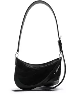 Mugler embossed Spiral Curve 01 shoulder bag, черный
