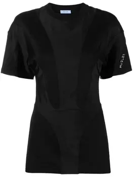 Mugler футболка из органического хлопка, черный