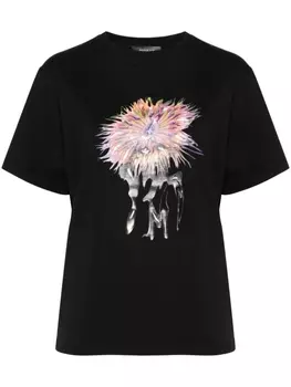 Mugler футболка Pink Anemone, черный