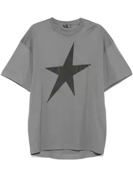 Mugler футболка с бархатным принтом, серый