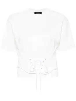 Mugler футболка с корсетом, белый