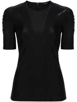 Mugler футболка с логотипом, черный
