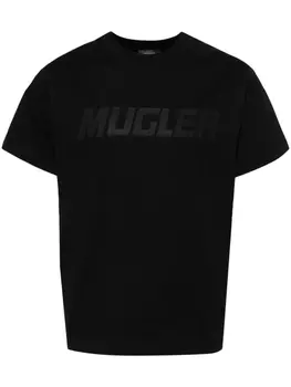 Mugler футболка с логотипом, черный