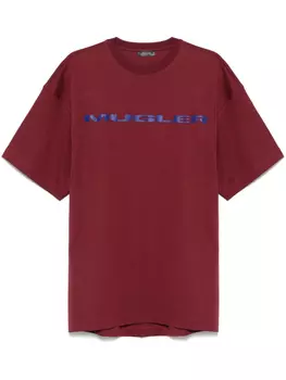 Mugler футболка с логотипом, красный