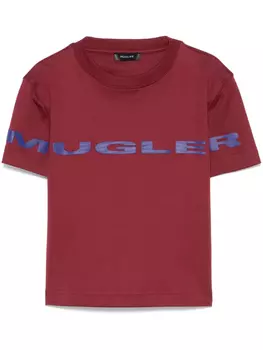 Mugler футболка с логотипом, красный