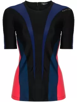 Mugler футболка с логотипом, синий