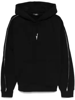 Mugler худи с молниями, черный