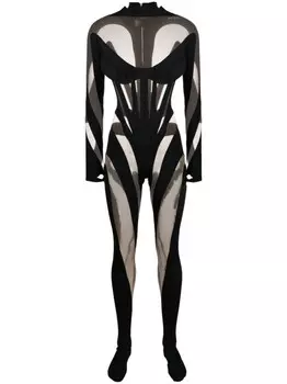 Mugler комбинезон Iconic с вырезами, черный