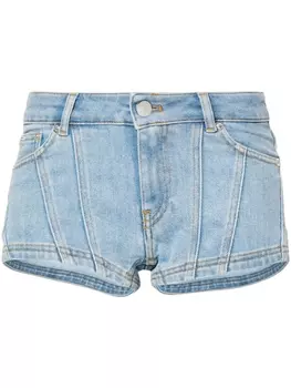 Mugler короткие джинсовые шорты с заниженной талией, синий