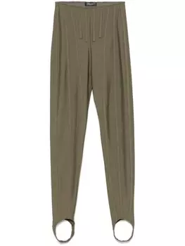 Mugler легинсы с корсетом, зеленый