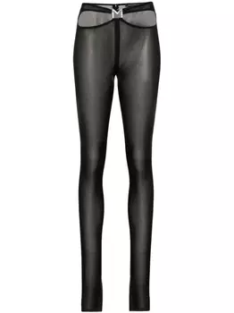 Mugler легинсы с логотипом, черный