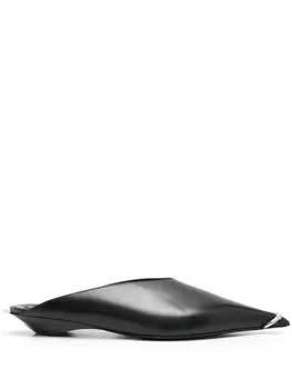 Mugler мюли с металлическим декором, черный