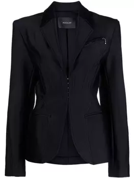 Mugler однобортный блейзер, черный