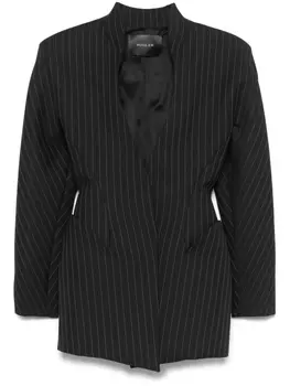 Mugler пиджак в полоску, серый