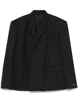 Mugler пиджак в тонкую полоску, серый