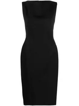 Mugler платье миди, черный