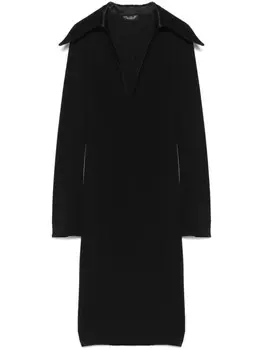 Mugler платье миди с шипами, черный