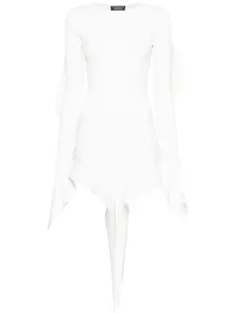 Mugler платье с драпировкой, белый
