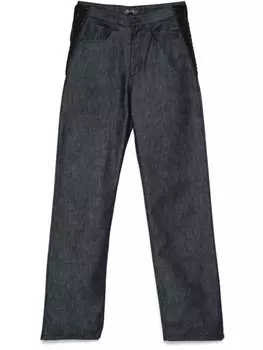 Mugler прямые джинсы со шнуровкой, синий